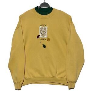 Pleasant Shade Pullover Sweatshirt Women's XL Golden Yellow Fall Tree and Leaves